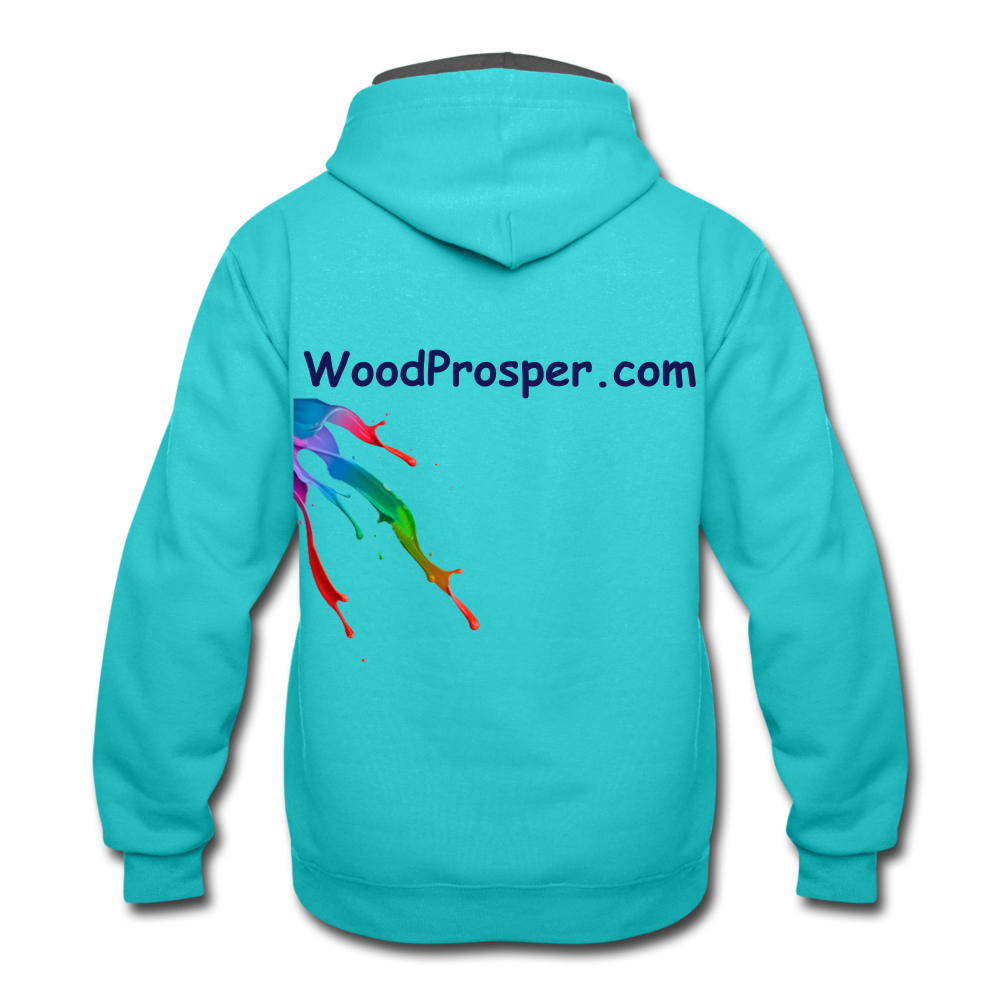 Wood Prosper Contrast Hoodie - scuba blue/asphalt