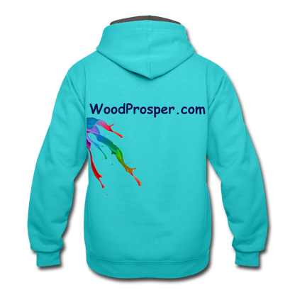 Wood Prosper Contrast Hoodie - scuba blue/asphalt