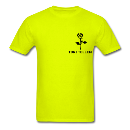 Tori Tellem Rose Unisex Tshirt - safety green