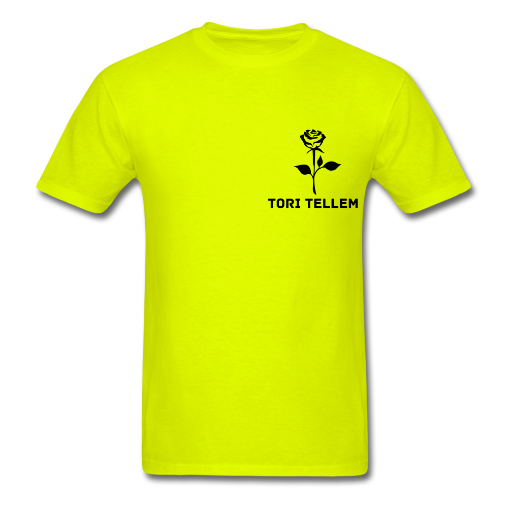 Tori Tellem Rose Unisex Tshirt - safety green