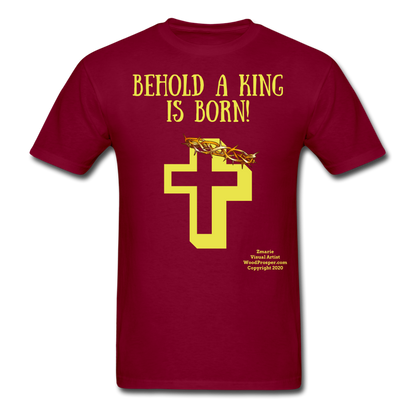 A King is Born Men's T-Shirt - burgundy