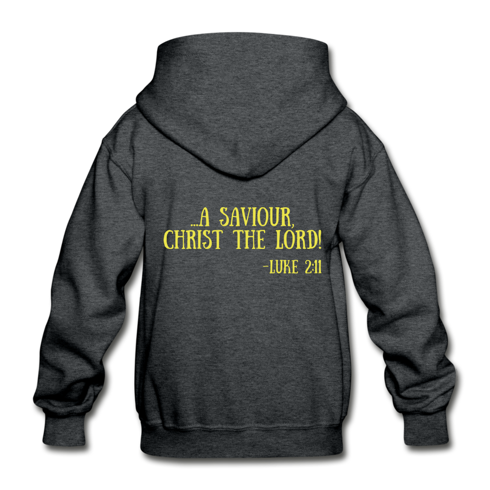 A King Is Born Gildan Heavy Blend Youth Hoodie - deep heather