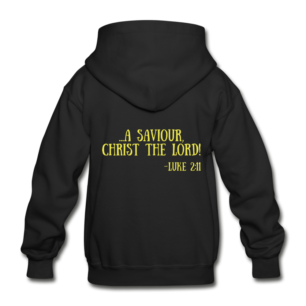 A King Is Born Gildan Heavy Blend Youth Hoodie - black