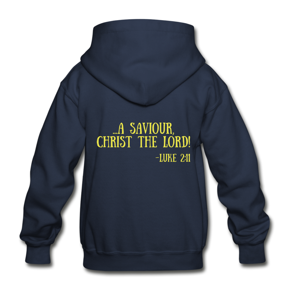 A King Is Born Gildan Heavy Blend Youth Hoodie - navy