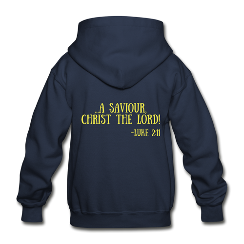 A King Is Born Gildan Heavy Blend Youth Hoodie - navy