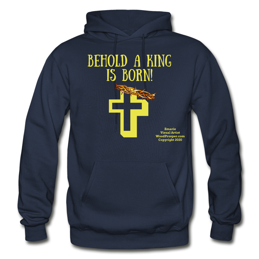 A King Is Born Gildan Heavy Blend Adult Hoodie - navy
