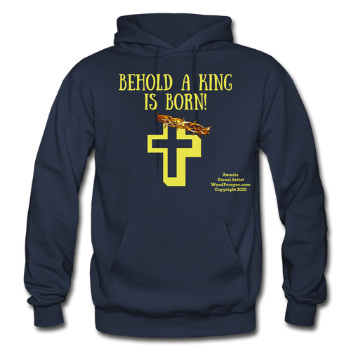 A King Is Born Gildan Heavy Blend Adult Hoodie - navy