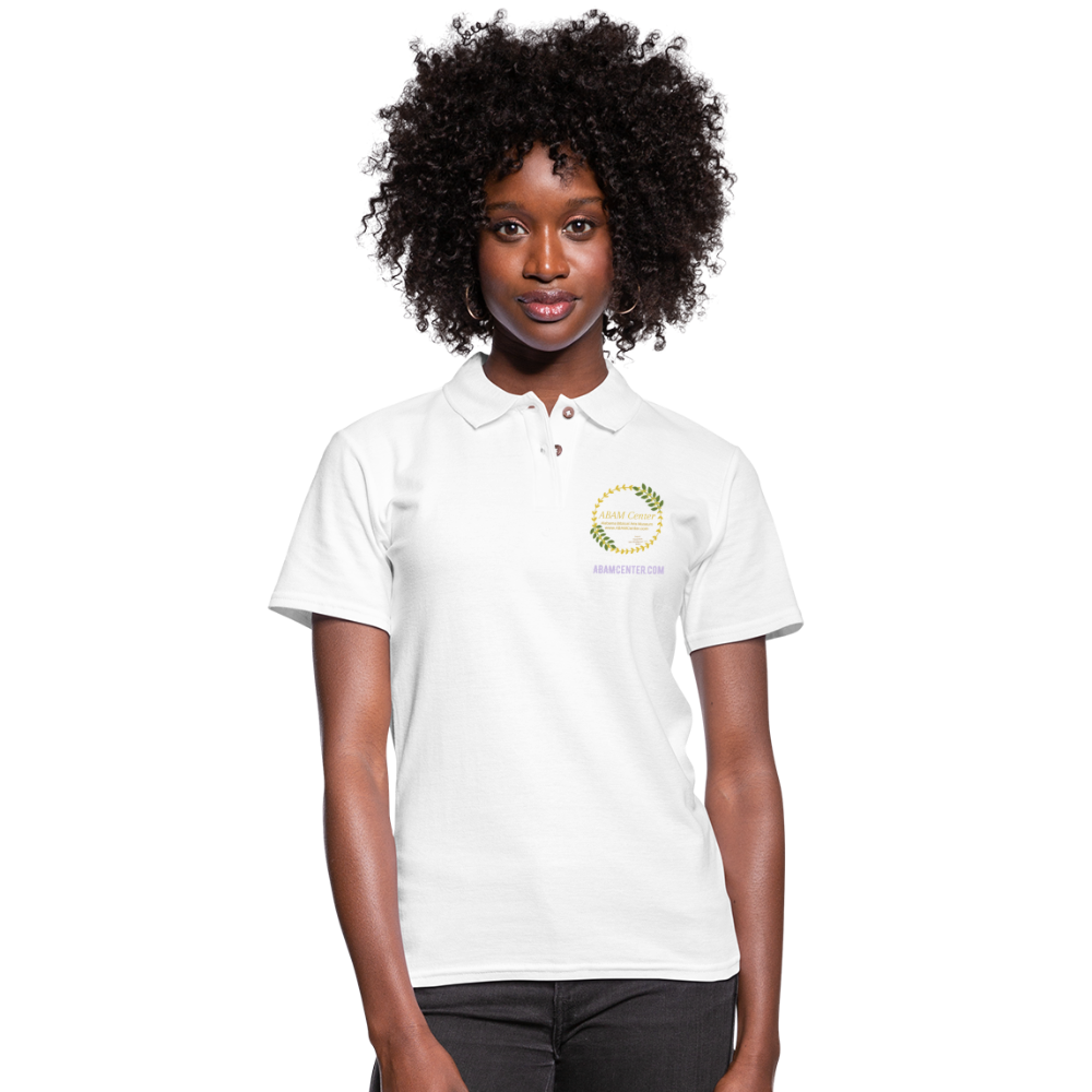ABAM Women's Pique Polo Shirt - white