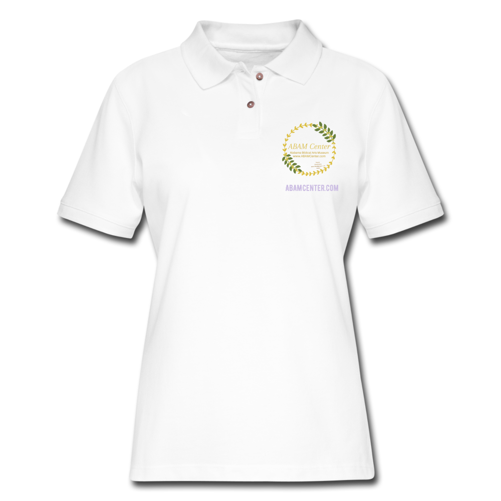 ABAM Women's Pique Polo Shirt - white