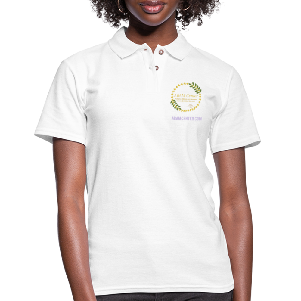 ABAM Women's Pique Polo Shirt - white