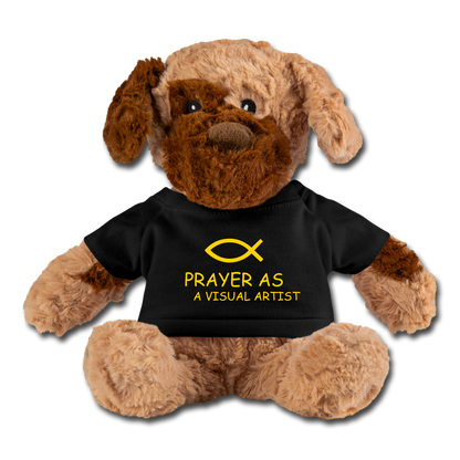 Prayer As A Visual Artist Plush Toy Dog - black