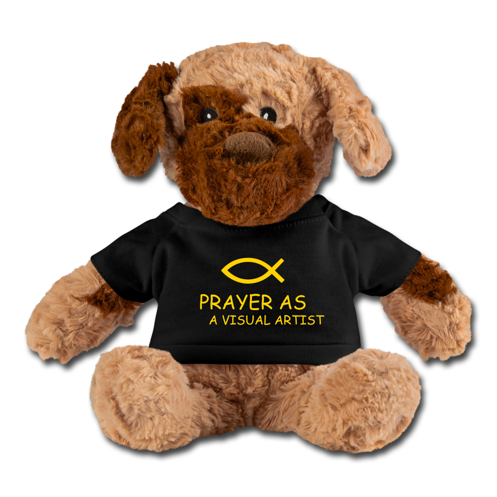 Prayer As A Visual Artist Plush Toy Dog - black