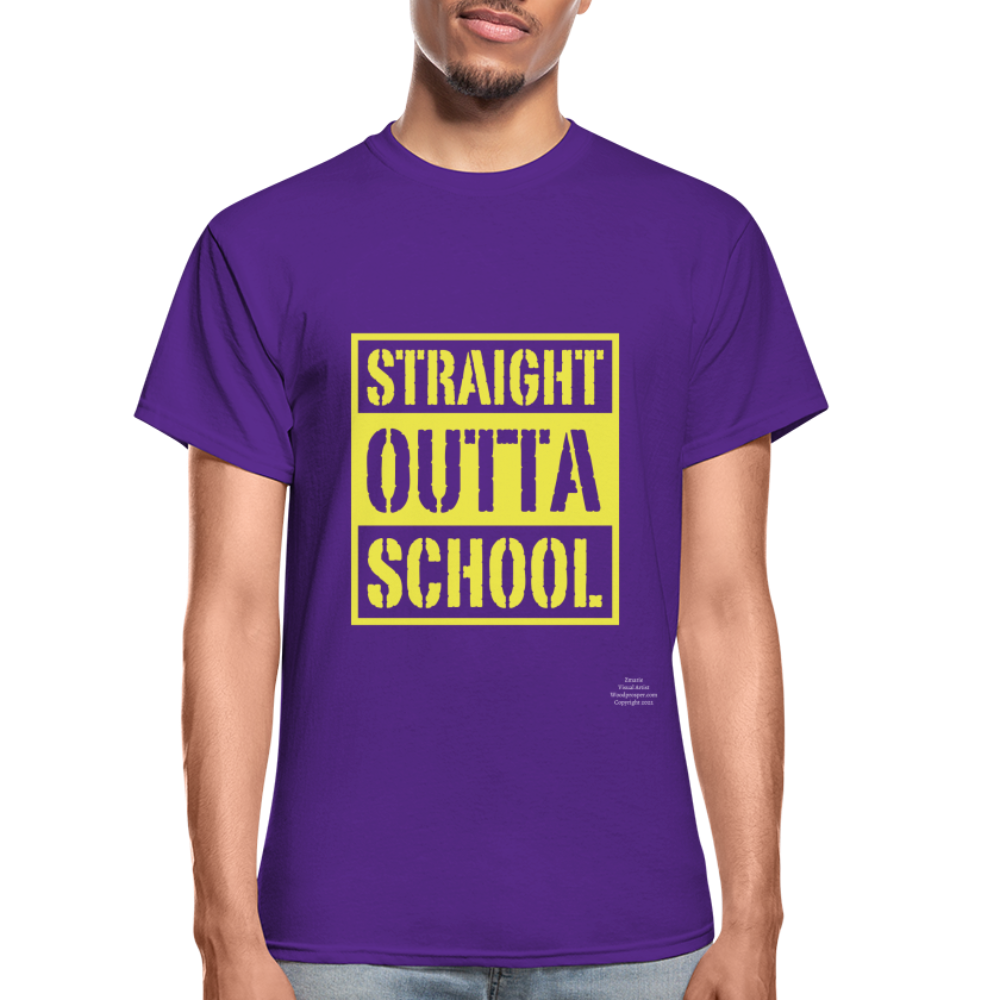 Straight Outta School Adult T-Shirt - purple