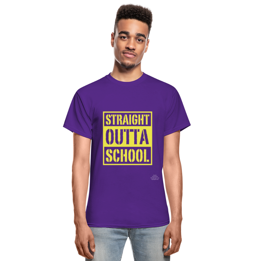 Straight Outta School Adult T-Shirt - purple