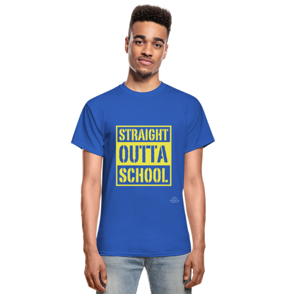 Straight Outta School Adult T-Shirt - royal blue