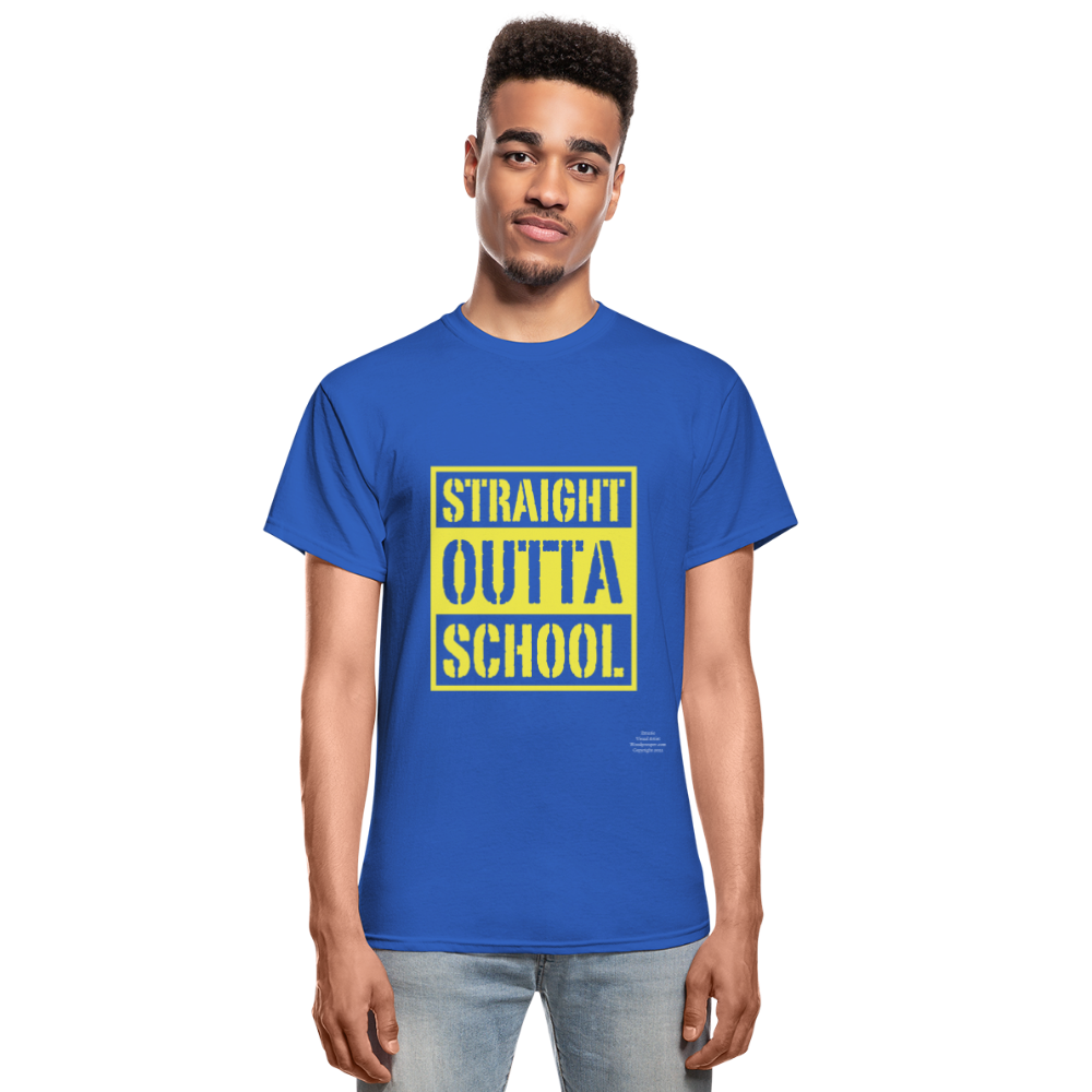 Straight Outta School Adult T-Shirt - royal blue