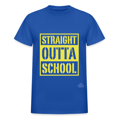 Straight Outta School Adult T-Shirt - royal blue