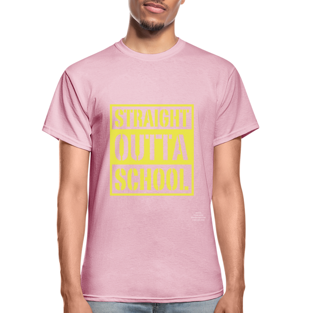 Straight Outta School Adult T-Shirt - light pink