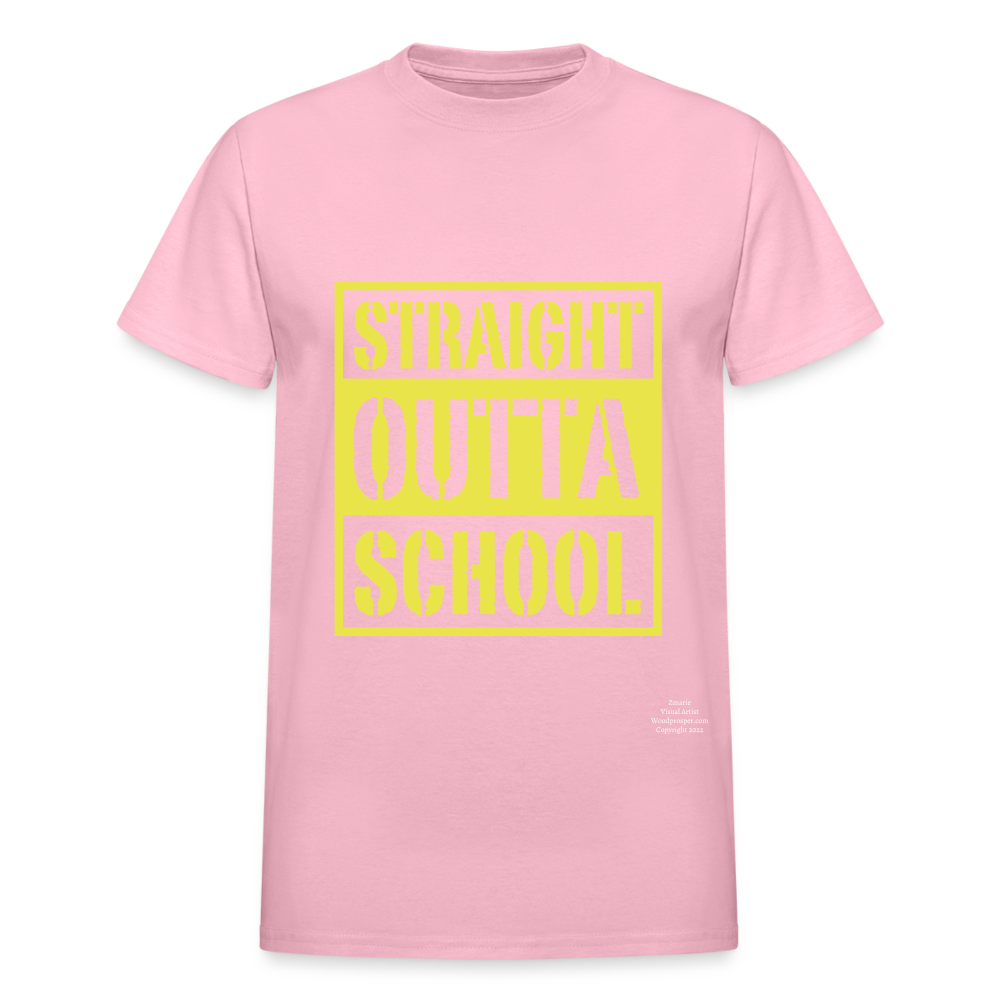 Straight Outta School Adult T-Shirt - light pink