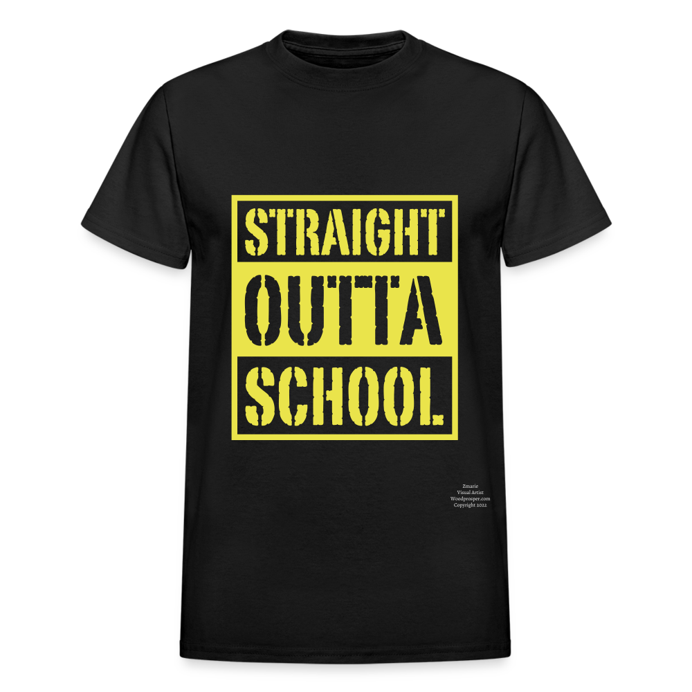Straight Outta School Adult T-Shirt - black
