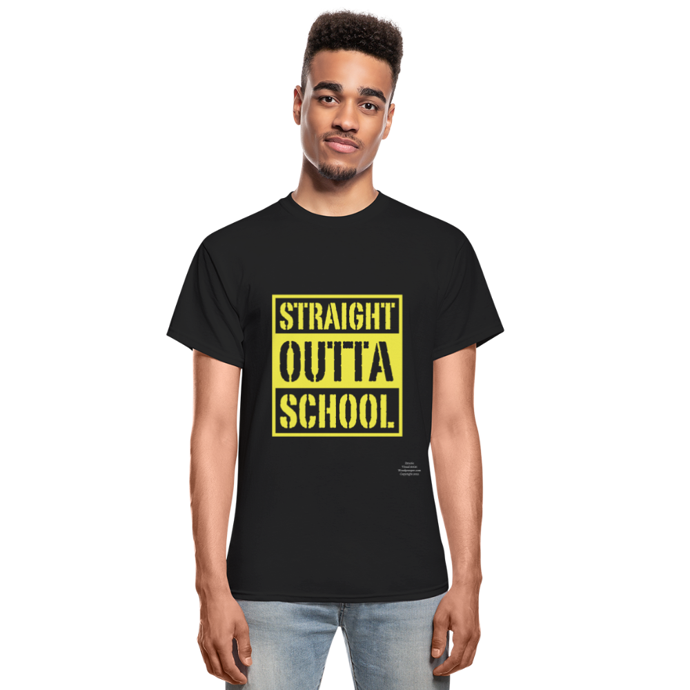 Straight Outta School Adult T-Shirt - black