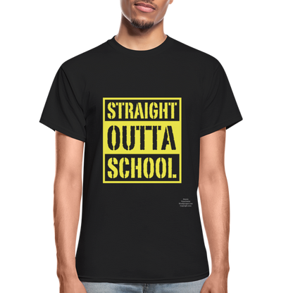 Straight Outta School Adult T-Shirt - black