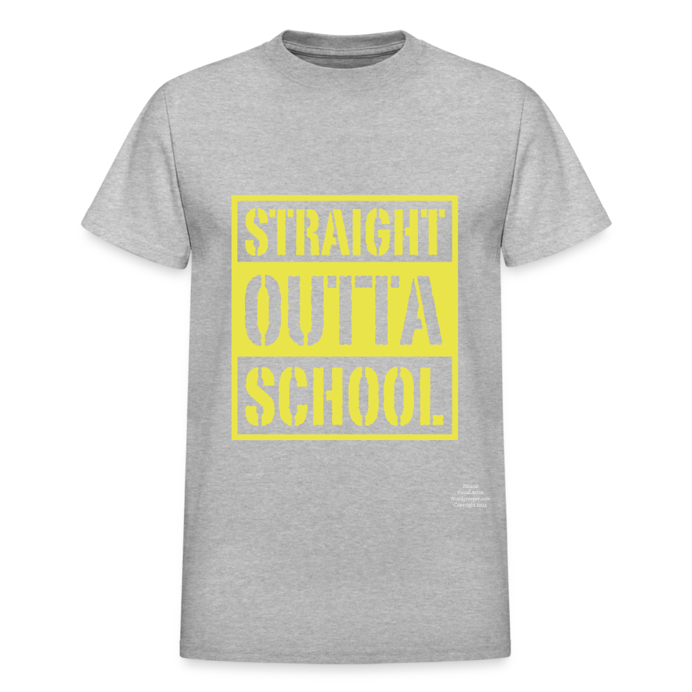 Straight Outta School Adult T-Shirt - heather gray