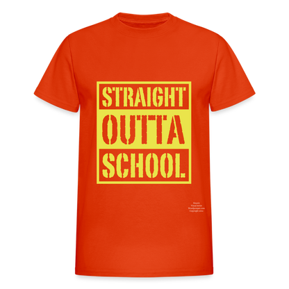 Straight Outta School Adult T-Shirt - orange