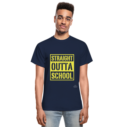 Straight Outta School Adult T-Shirt - navy
