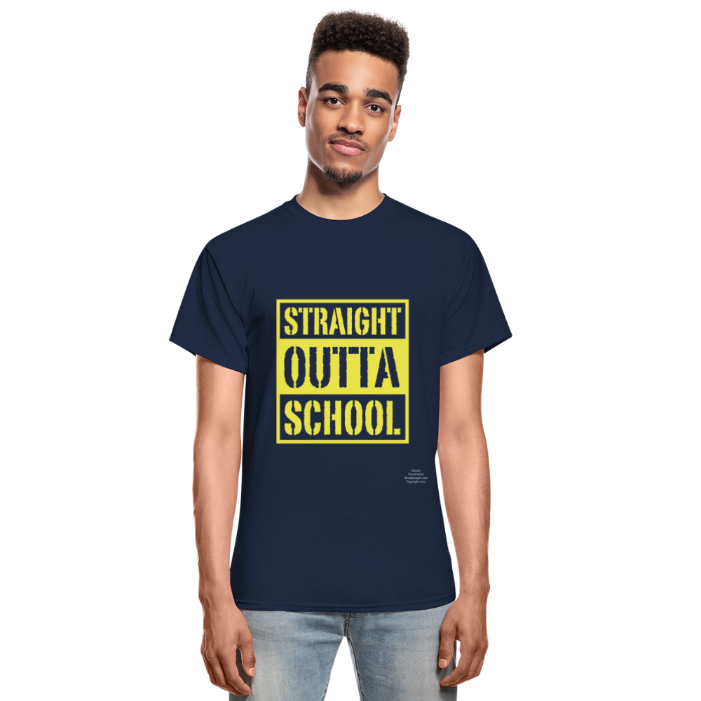Straight Outta School Adult T-Shirt - navy