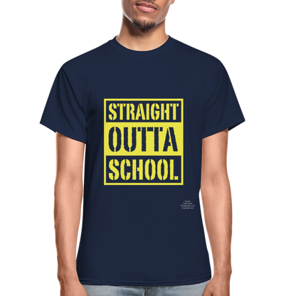 Straight Outta School Adult T-Shirt - navy