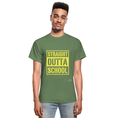 Straight Outta School Adult T-Shirt - military green