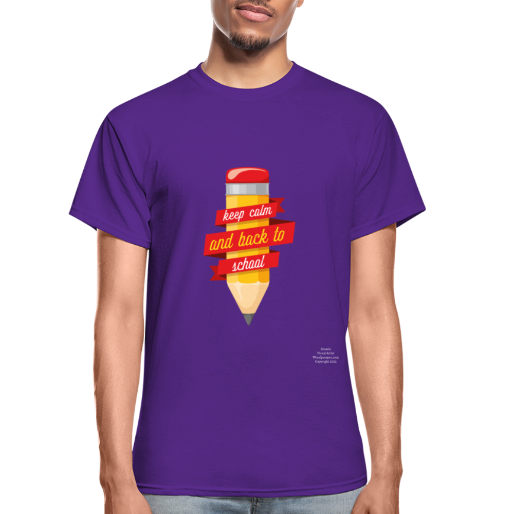 Keep Calm & Back To School Adult T-Shirt - purple