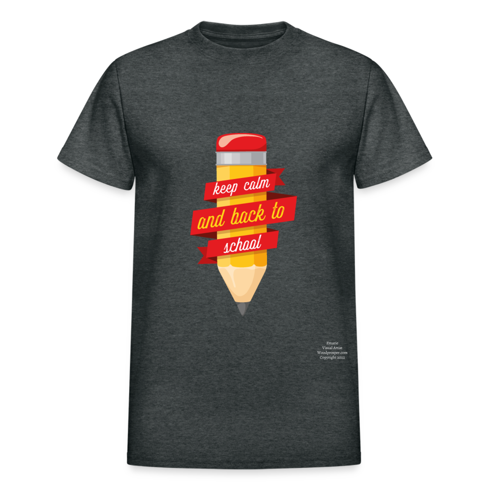 Keep Calm & Back To School Adult T-Shirt - deep heather