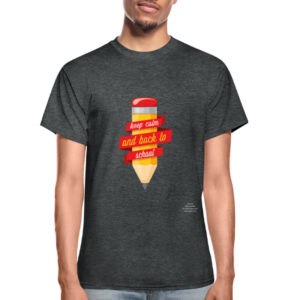Keep Calm & Back To School Adult T-Shirt - deep heather
