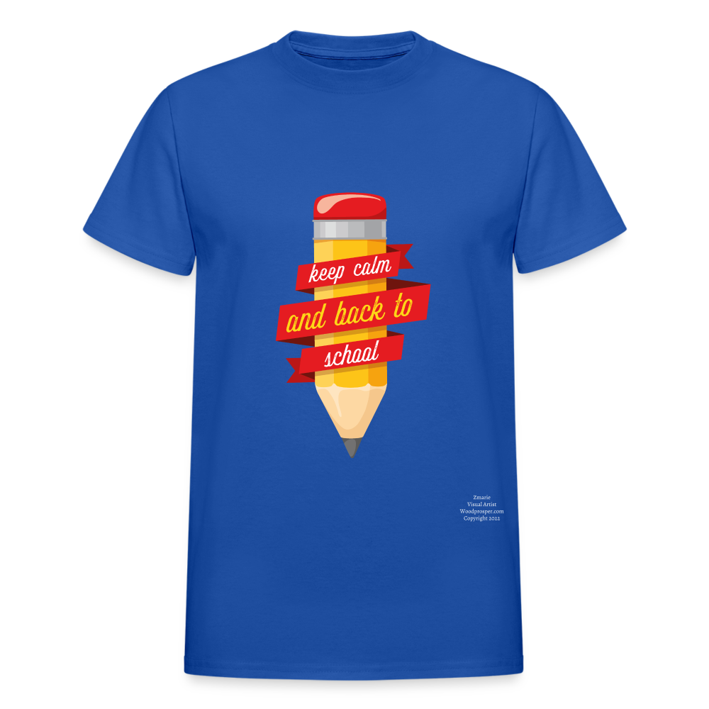 Keep Calm & Back To School Adult T-Shirt - royal blue