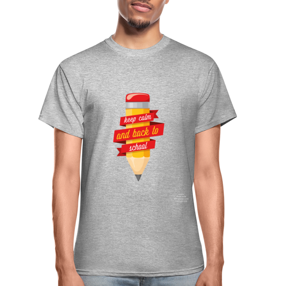 Keep Calm & Back To School Adult T-Shirt - heather gray