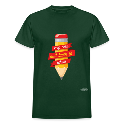 Keep Calm & Back To School Adult T-Shirt - forest green