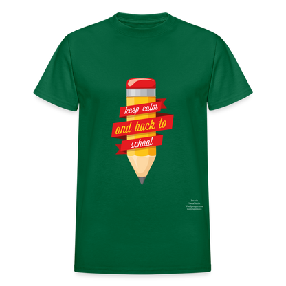 Keep Calm & Back To School Adult T-Shirt - bottlegreen