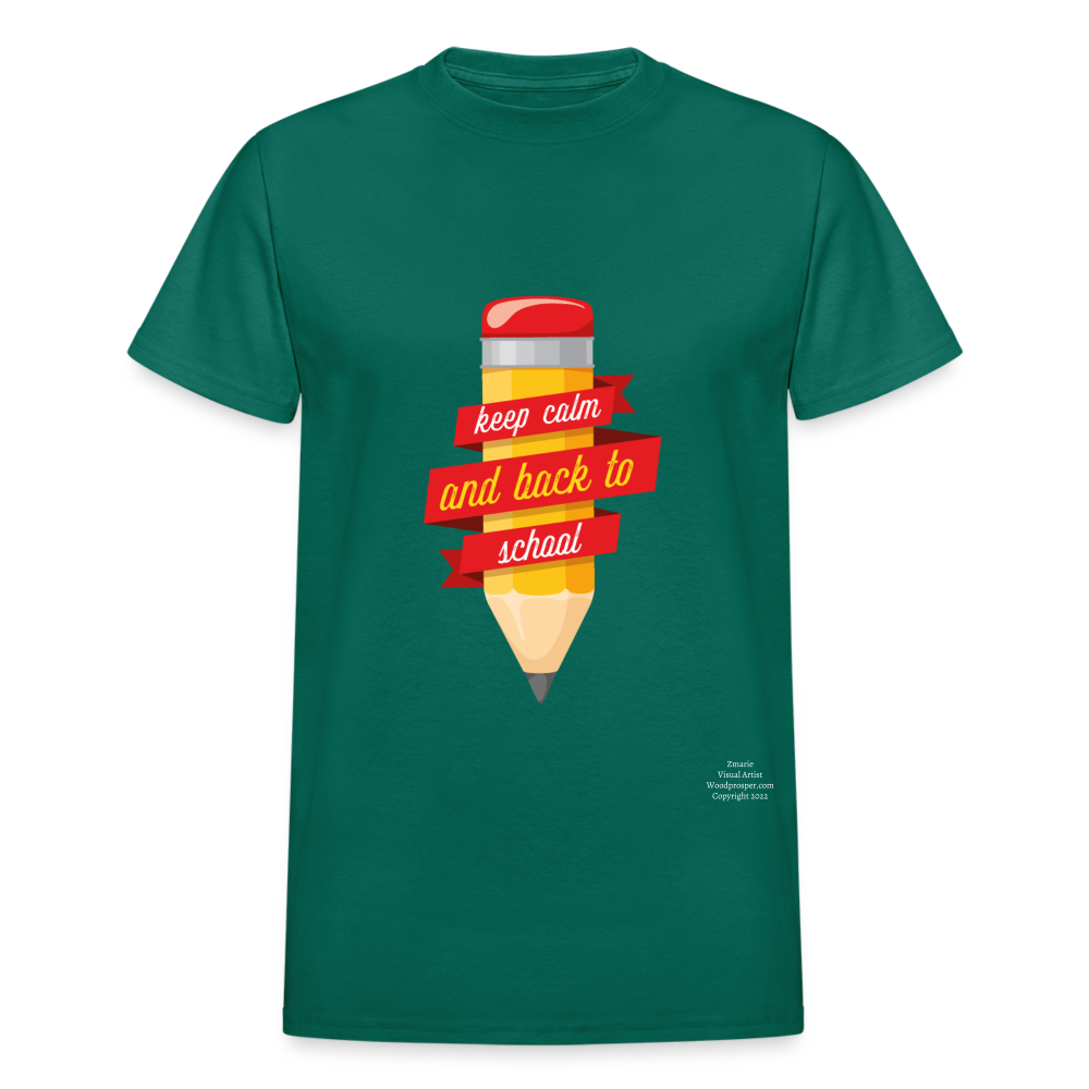 Keep Calm & Back To School Adult T-Shirt - petrol