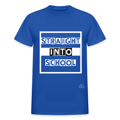 Straight Into School Adult T-Shirt - royal blue
