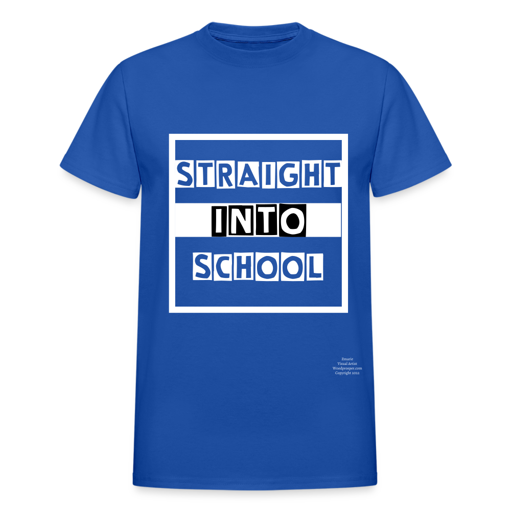 Straight Into School Adult T-Shirt - royal blue