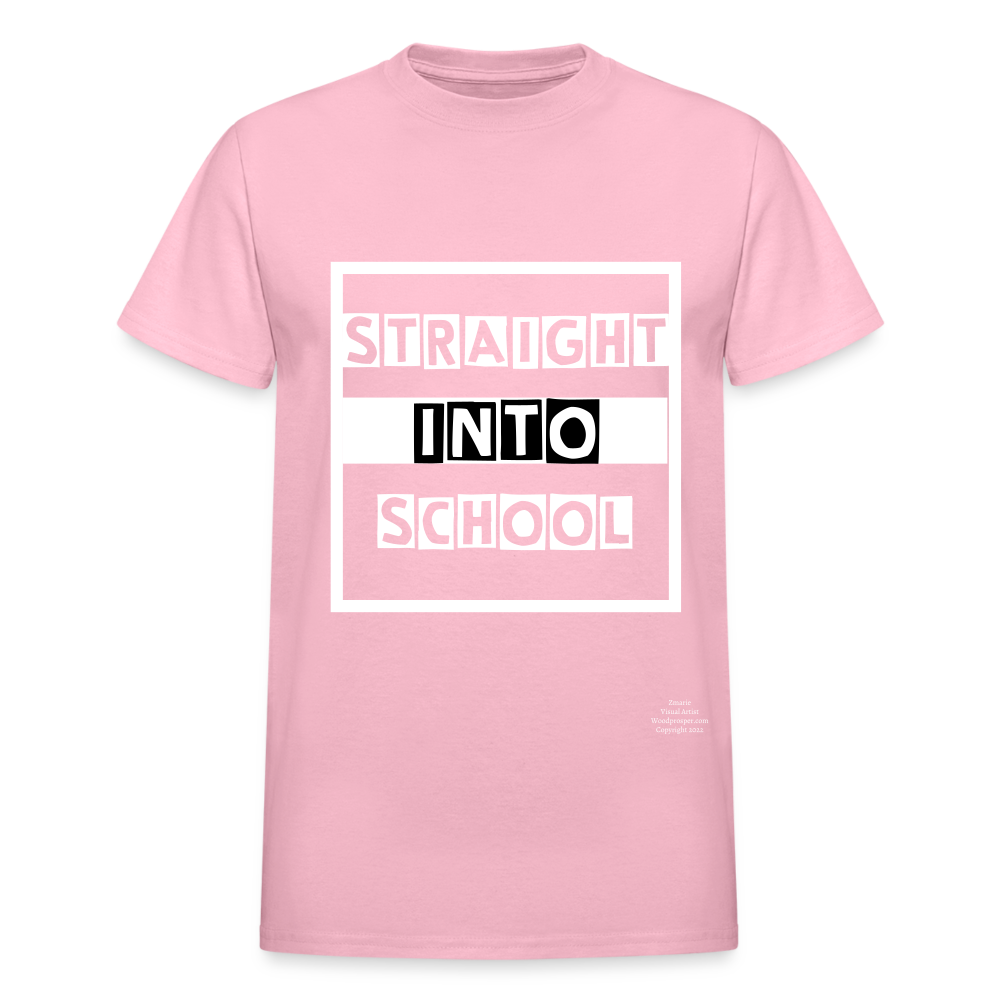 Straight Into School Adult T-Shirt - light pink