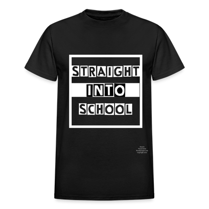 Straight Into School Adult T-Shirt - black