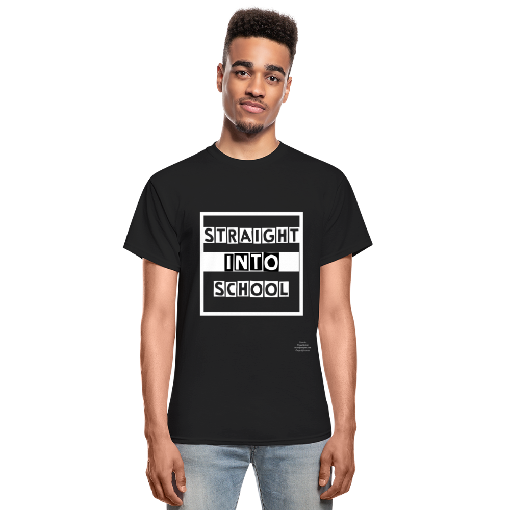 Straight Into School Adult T-Shirt - black