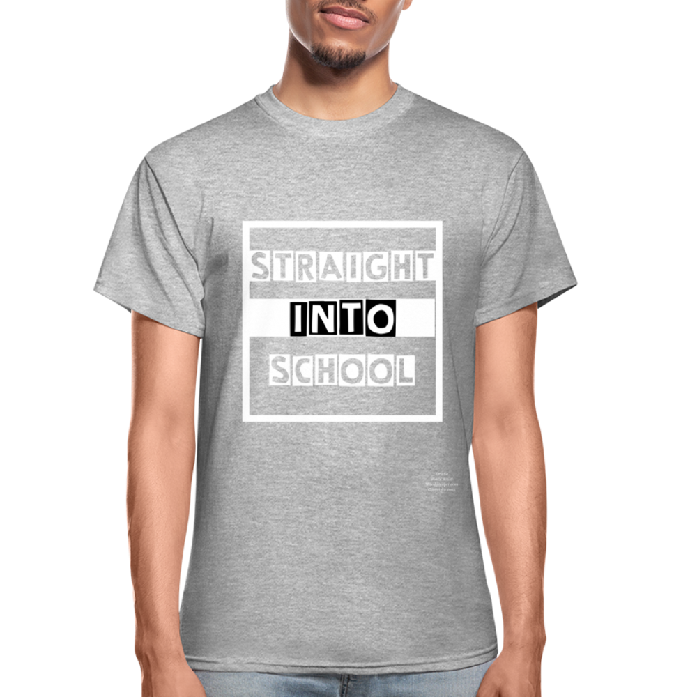 Straight Into School Adult T-Shirt - heather gray