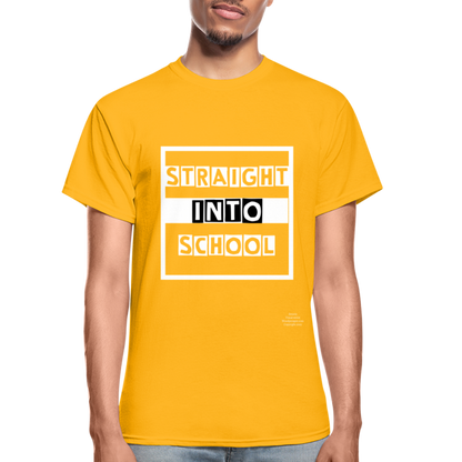 Straight Into School Adult T-Shirt - gold