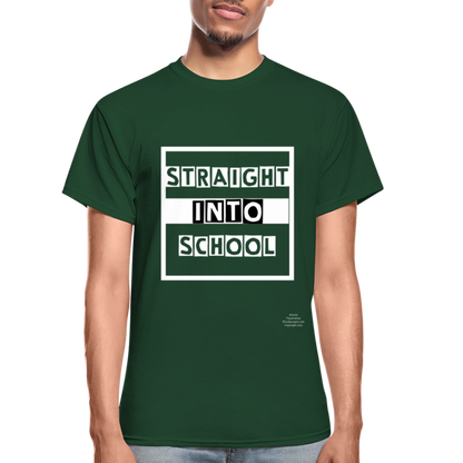 Straight Into School Adult T-Shirt - forest green