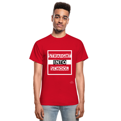 Straight Into School Adult T-Shirt - red