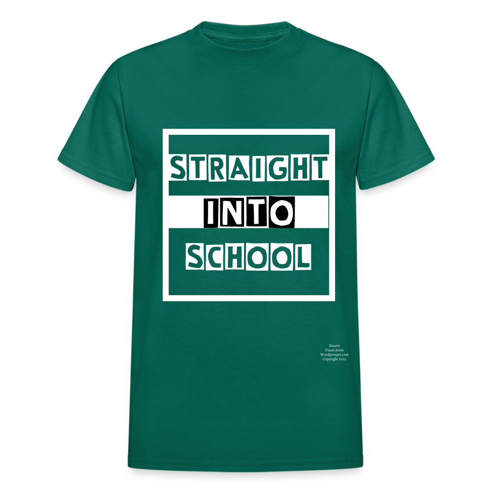 Straight Into School Adult T-Shirt - petrol